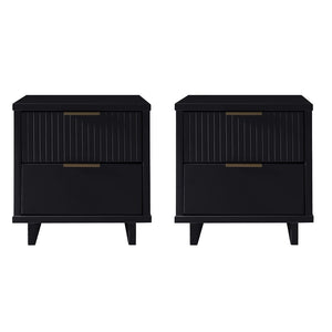 Manhattan Comfort Granville Modern 2- Piece Nightstand Black 2-NS-5012