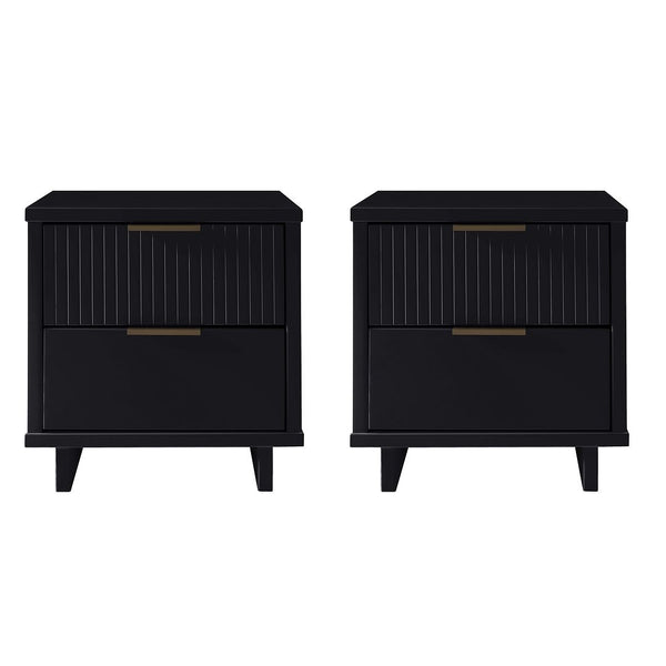 Manhattan Comfort Granville Modern 2- Piece Nightstand Black 2-NS-5012
