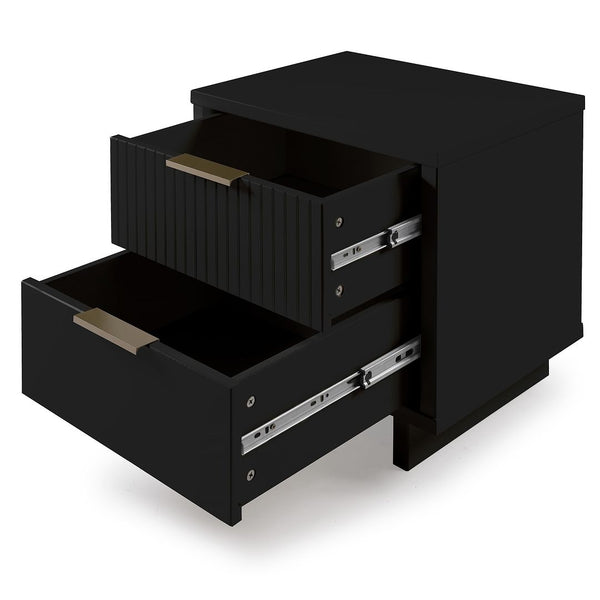Manhattan Comfort Granville Modern 2- Piece Nightstand Black 2-NS-5012