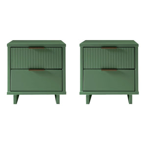 Manhattan Comfort Granville Modern 2- Piece Nightstand Sage Green 2-NS-5013