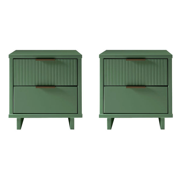 Manhattan Comfort Granville Modern 2- Piece Nightstand Sage Green 2-NS-5013