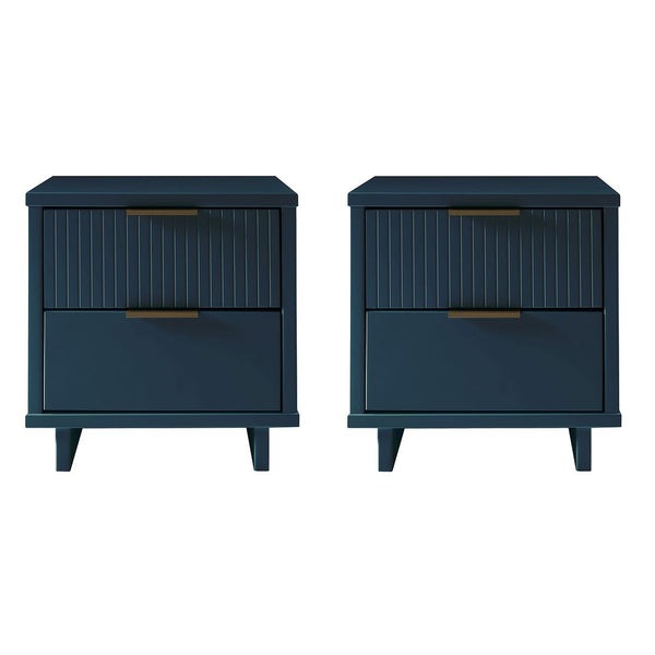 Manhattan Comfort Granville Modern 2- Piece Nightstand Midnight Blue 2-NS-5014