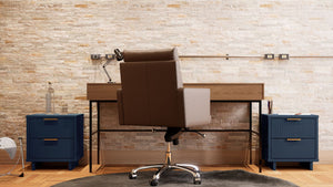 Manhattan Comfort Granville Modern 2- Piece Nightstand Midnight Blue 2-NS-5014