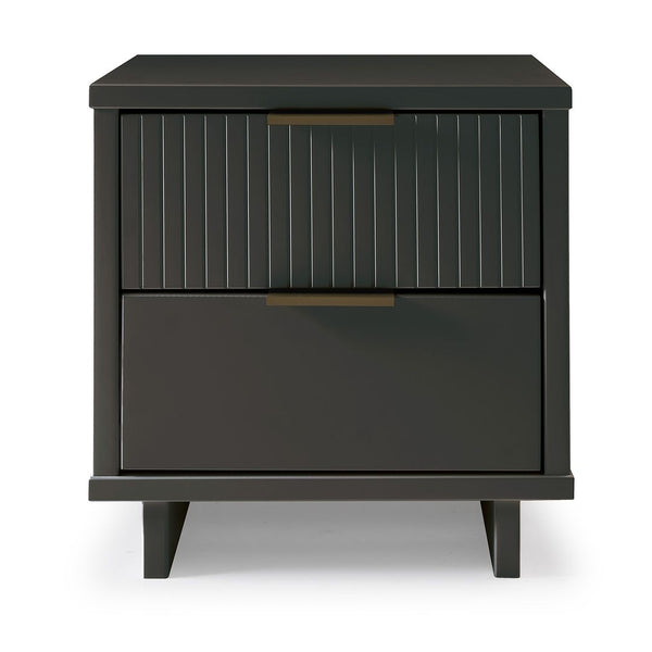 Manhattan Comfort Granville Modern 2- Piece Nightstand Dark Grey 2-NS-5015