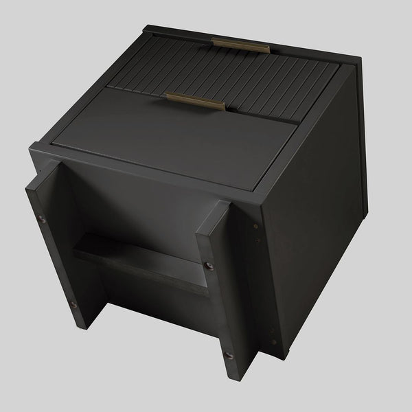 Manhattan Comfort Granville Modern 2- Piece Nightstand Dark Grey 2-NS-5015