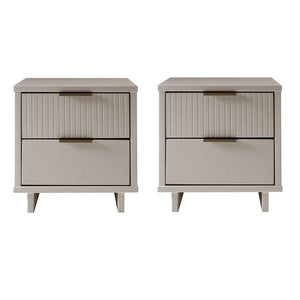 Manhattan Comfort Granville Modern 2- Piece Nightstand Light Grey 2-NS-5016