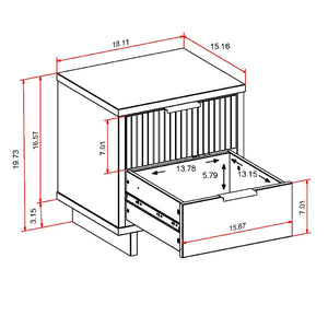 Manhattan Comfort Granville Modern 2- Piece Nightstand Light Grey 2-NS-5016