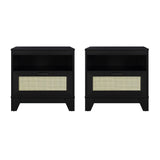 Manhattan Comfort Sheridan Mid-Century Modern Nightstand - Set of 2 Black 2-NS-5GLF-BK