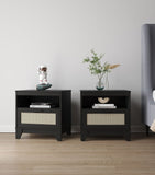 Manhattan Comfort Sheridan Mid-Century Modern Nightstand - Set of 2 Black 2-NS-5GLF-BK