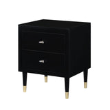 Manhattan Comfort Stanton Modern Nightstand- Set of 2 Black 2-NS-CHKD02-BK