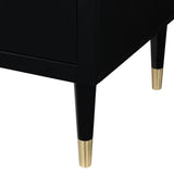 Manhattan Comfort Stanton Modern Nightstand- Set of 2 Black 2-NS-CHKD02-BK