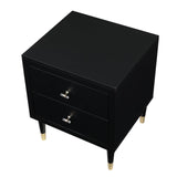 Manhattan Comfort Stanton Modern Nightstand- Set of 2 Black 2-NS-CHKD02-BK