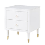 Manhattan Comfort Stanton Modern Nightstand- Set of 2 White 2-NS-CHKD02-WH