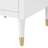 Manhattan Comfort Stanton Modern Nightstand- Set of 2 White 2-NS-CHKD02-WH