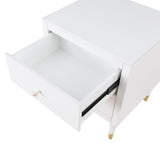 Manhattan Comfort Stanton Modern Nightstand- Set of 2 White 2-NS-CHKD02-WH