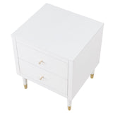 Manhattan Comfort Stanton Modern Nightstand- Set of 2 White 2-NS-CHKD02-WH