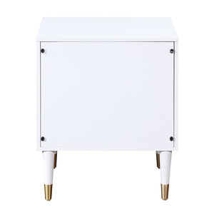 Manhattan Comfort Stanton Modern Nightstand- Set of 2 White 2-NS-CHKD02-WH
