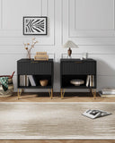 DUMBO 1.0 Nightstand in Black - Set of 2 2-NS001-BK Manhattan Comfort