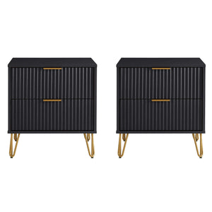 DUMBO 2.0 Nightstand in Black - Set of 2 2-NS002-BK Manhattan Comfort