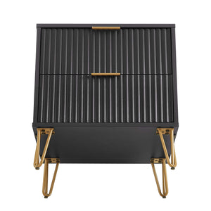 DUMBO 2.0 Nightstand in Black - Set of 2 2-NS002-BK Manhattan Comfort