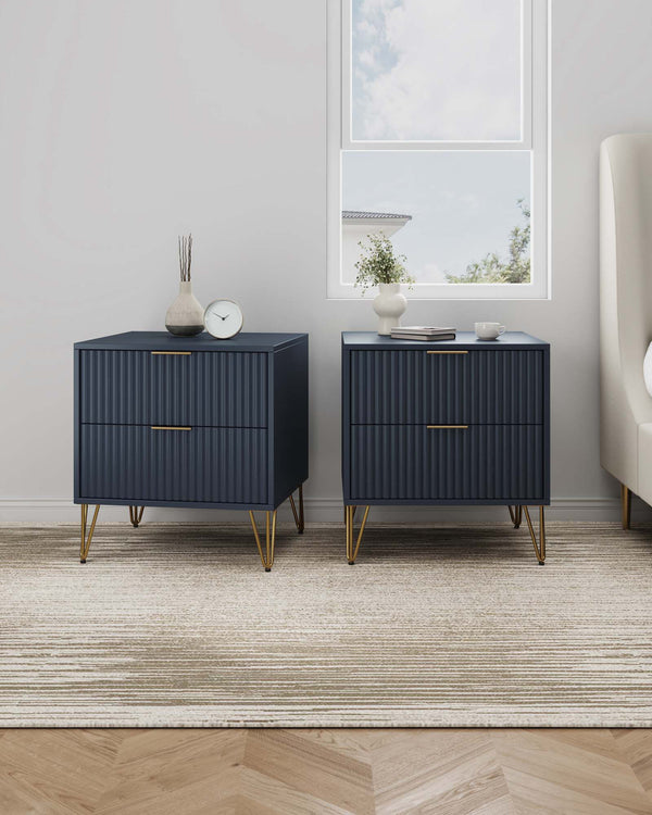 DUMBO 2.0 Nightstand in Midnight Blue - Set of 2 2-NS002-MB Manhattan Comfort