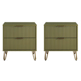 DUMBO 2.0 Nightstand in Olive Green - Set of 2 2-NS002-OG Manhattan Comfort