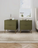 DUMBO 2.0 Nightstand in Olive Green - Set of 2 2-NS002-OG Manhattan Comfort