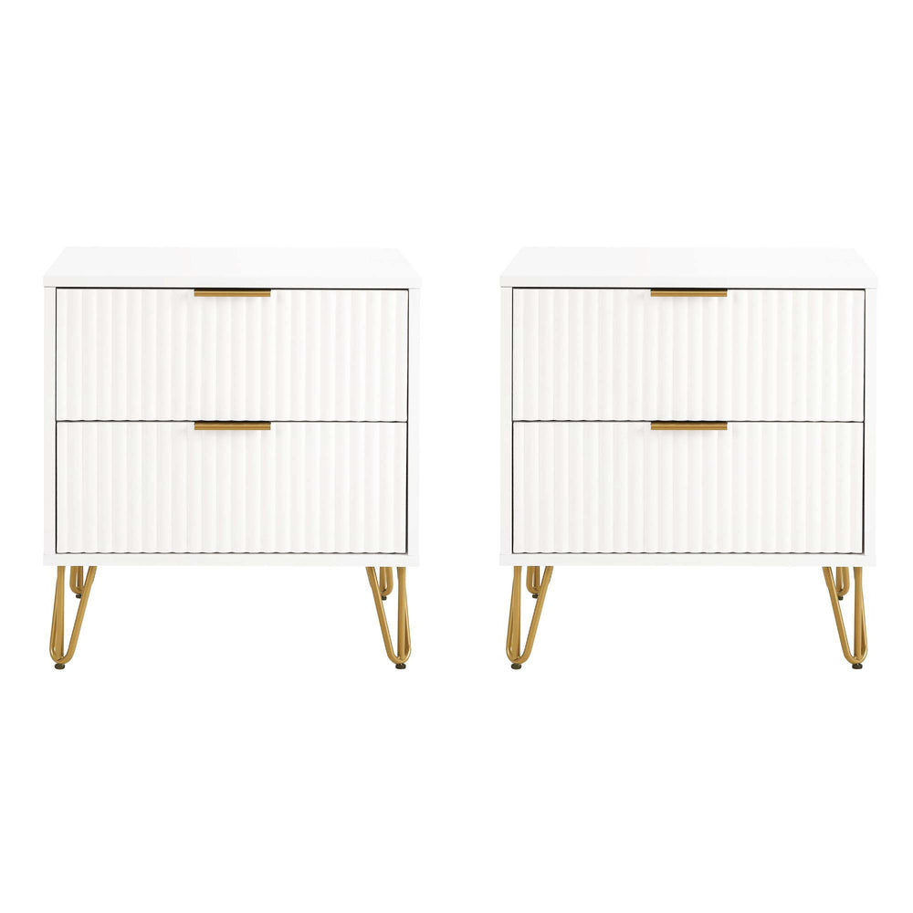 DUMBO 2.0 Nightstand in White - Set of 2 2-NS002-WH Manhattan Comfort