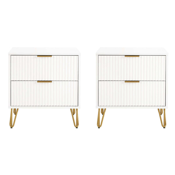 DUMBO 2.0 Nightstand in White - Set of 2 2-NS002-WH Manhattan Comfort