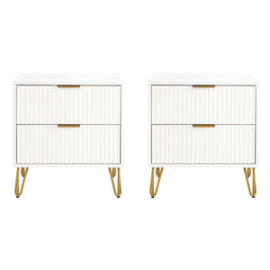 DUMBO 2.0 Nightstand in White - Set of 2 2-NS002-WH Manhattan Comfort