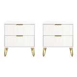 DUMBO 2.0 Nightstand in White - Set of 2 2-NS002-WH Manhattan Comfort