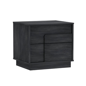 Manhattan Comfort Horizon Nightstand - Elegant Minimalist Design With Spacious Drawers And Easy No-tool Assembly Charcoal Grey Mdp 2-ns003-gy