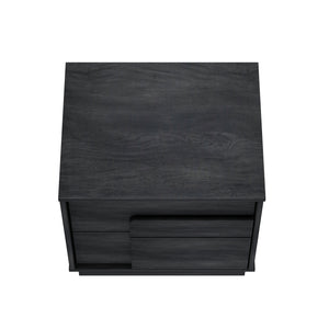 Manhattan Comfort Horizon Nightstand - Elegant Minimalist Design With Spacious Drawers And Easy No-tool Assembly Charcoal Grey Mdp 2-ns003-gy