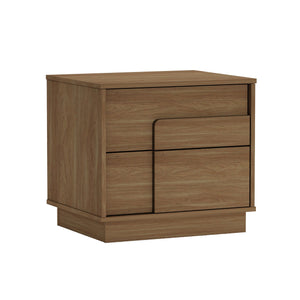 Manhattan Comfort Horizon Nightstand - Elegant Minimalist Design With Spacious Drawers And Easy No-tool Assembly Maple Mdp 2-ns003-mp