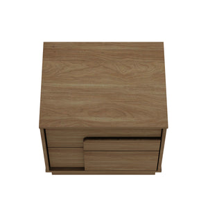 Manhattan Comfort Horizon Nightstand - Elegant Minimalist Design With Spacious Drawers And Easy No-tool Assembly Maple Mdp 2-ns003-mp