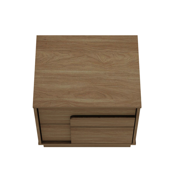 Manhattan Comfort Horizon Nightstand - Elegant Minimalist Design With Spacious Drawers And Easy No-tool Assembly Maple Mdp 2-ns003-mp