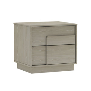 Manhattan Comfort Horizon Nightstand - Elegant Minimalist Design With Spacious Drawers And Easy No-tool Assembly Whitewashed Oak Mdp 2-ns003-ok