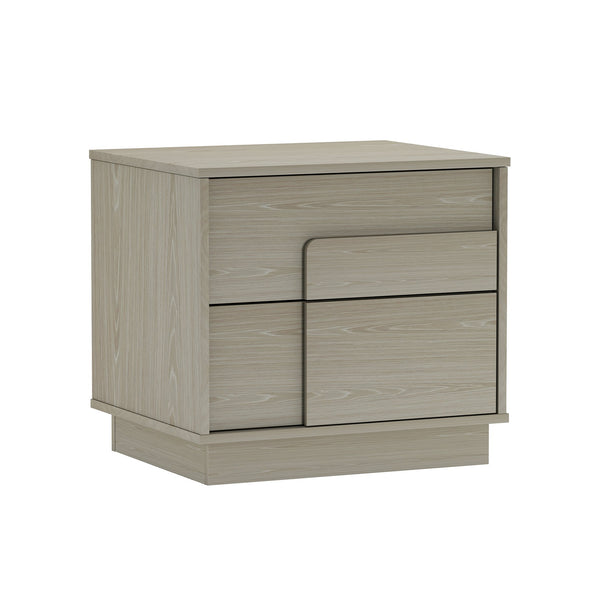 Manhattan Comfort Horizon Nightstand - Elegant Minimalist Design With Spacious Drawers And Easy No-tool Assembly Whitewashed Oak Mdp 2-ns003-ok