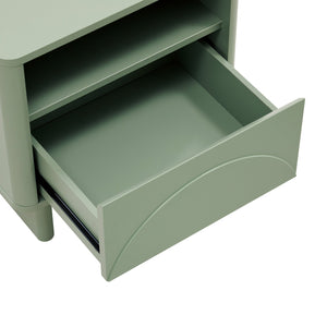 Manhattan Comfort Ella Nightstand With Two Full Extension Drawers - Effortless Elegance For Modern Living Spaces Sage Green Mdf 2-ns005-gr