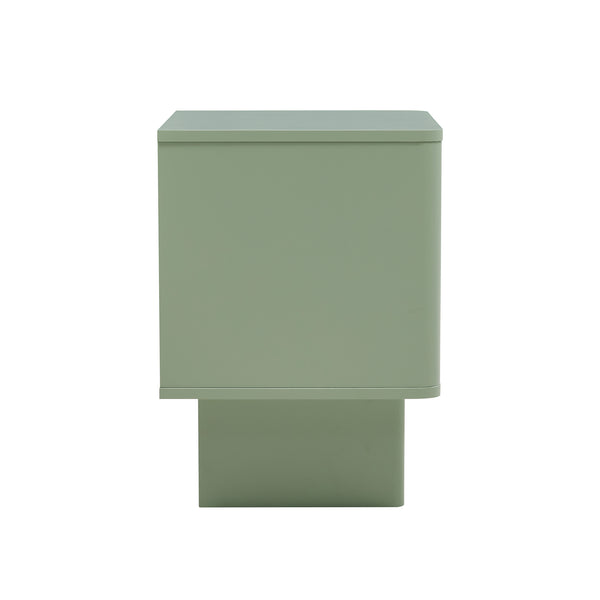 Manhattan Comfort Ella Nightstand With Two Full Extension Drawers - Effortless Elegance For Modern Living Spaces Sage Green Mdf 2-ns005-gr
