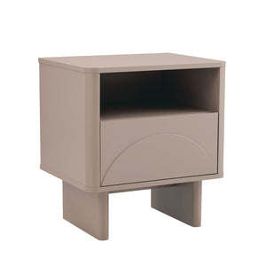Manhattan Comfort Ella Nightstand With Two Full Extension Drawers - Effortless Elegance For Modern Living Spaces Mocha Mdf 2-ns005-mo