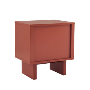 Manhattan Comfort Ella Nightstand With Two Full Extension Drawers - Effortless Elegance For Modern Living Spaces Terracotta Mdf 2-ns005-or