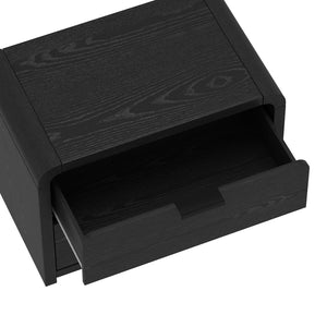 Manhattan Comfort Grace Modern 28" Nightstand - Elegant 2-drawer Design For Serene Spaces And Timeless Sophistication Black Mdf 2-ns007-bk