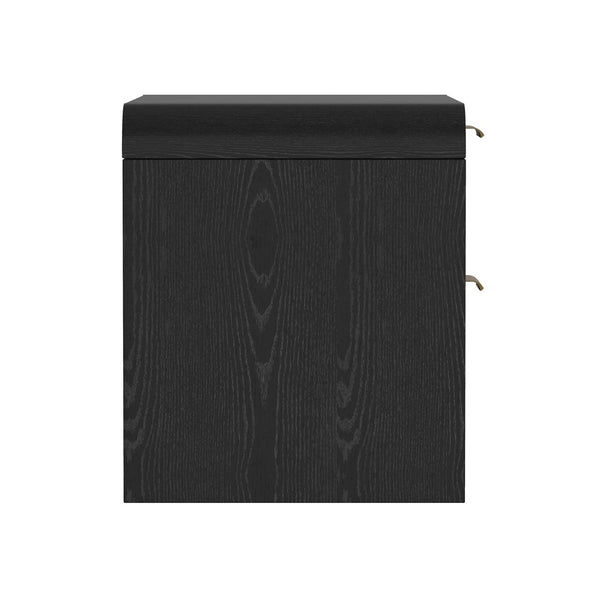 Manhattan Comfort Grace Modern 28" Nightstand - Elegant 2-drawer Design For Serene Spaces And Timeless Sophistication Black And Gold Mdf 2-ns007-gbk