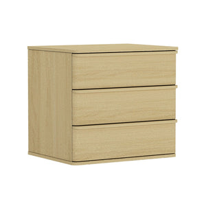 Manhattan Comfort Molly Modern Nightstand Set Of 2 - 6 Drawers In Natural Oak For Serene Bedroom Elegance Natural Oak Mdf 2-ns008-no