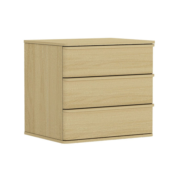 Manhattan Comfort Molly Modern Nightstand Set Of 2 - 6 Drawers In Natural Oak For Serene Bedroom Elegance Natural Oak Mdf 2-ns008-no