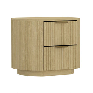Manhattan Comfort Olivia Modern Nightstand With Spacious Drawers - Elegant Design For A Serene Bedroom Retreat Natural Oak Mdf 2-ns010-gno