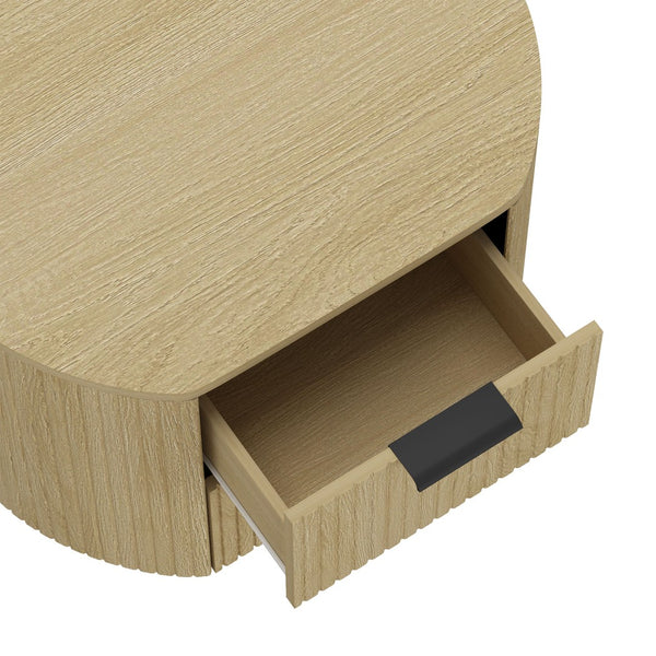Manhattan Comfort Olivia Modern Nightstand With Spacious Drawers - Elegant Design For A Serene Bedroom Retreat Natural Oak Mdf 2-ns010-no