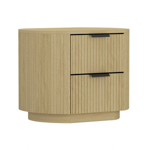 Manhattan Comfort Olivia Modern Nightstand With Spacious Drawers - Elegant Design For A Serene Bedroom Retreat Natural Oak Mdf 2-ns010-no