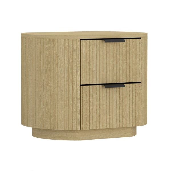 Manhattan Comfort Olivia Modern Nightstand With Spacious Drawers - Elegant Design For A Serene Bedroom Retreat Natural Oak Mdf 2-ns010-no